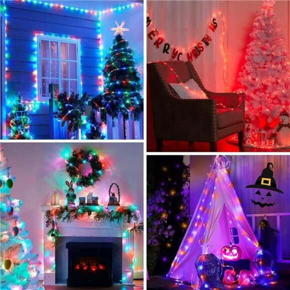 33ft Outdoor Rope Lights 24 Color Changing Waterproof LED String Lights Remote - Picture 6 of 7